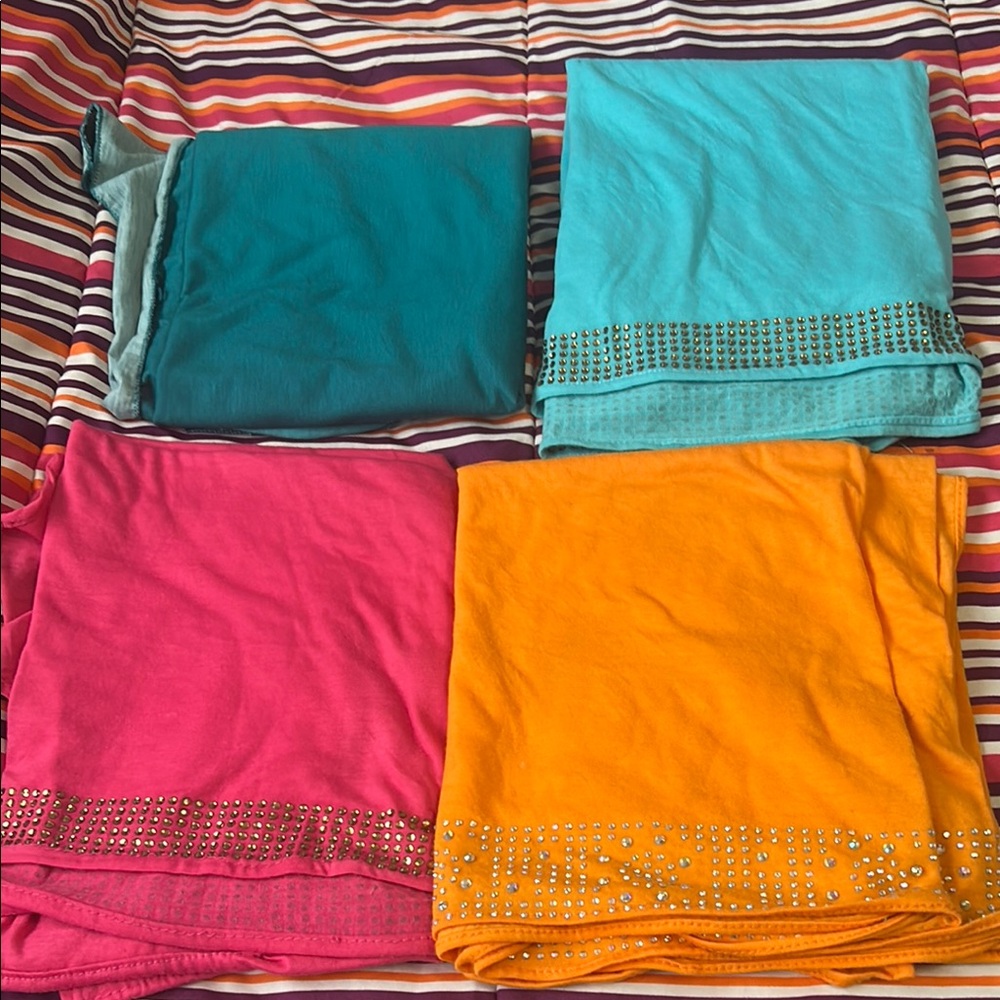 Colorful Embellished Scarves Set